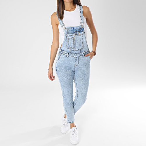 Salopette Jean Femme Bleu Wash