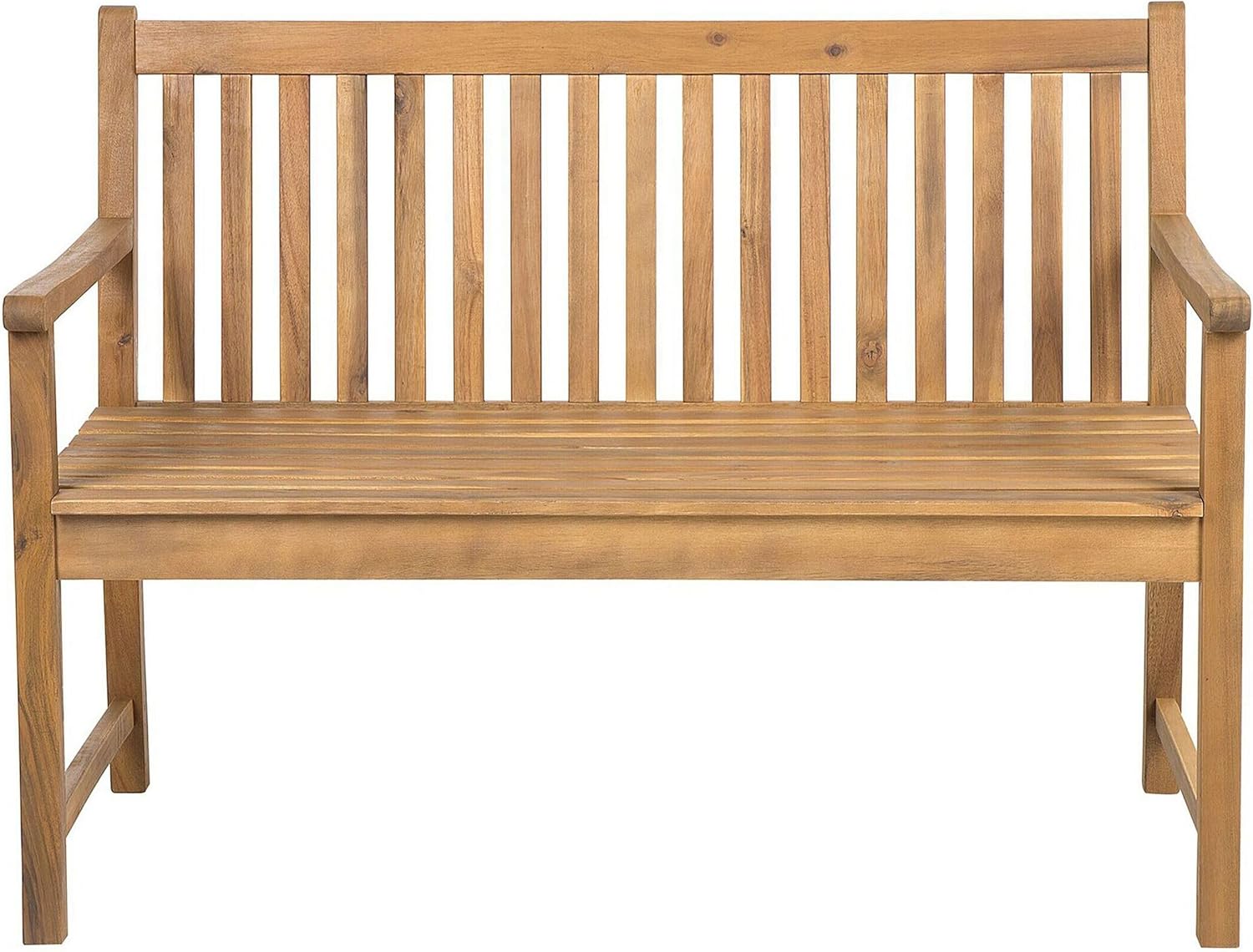 Beliani Gartenbank Akazienholz Hellbraun 120 cm Vivara