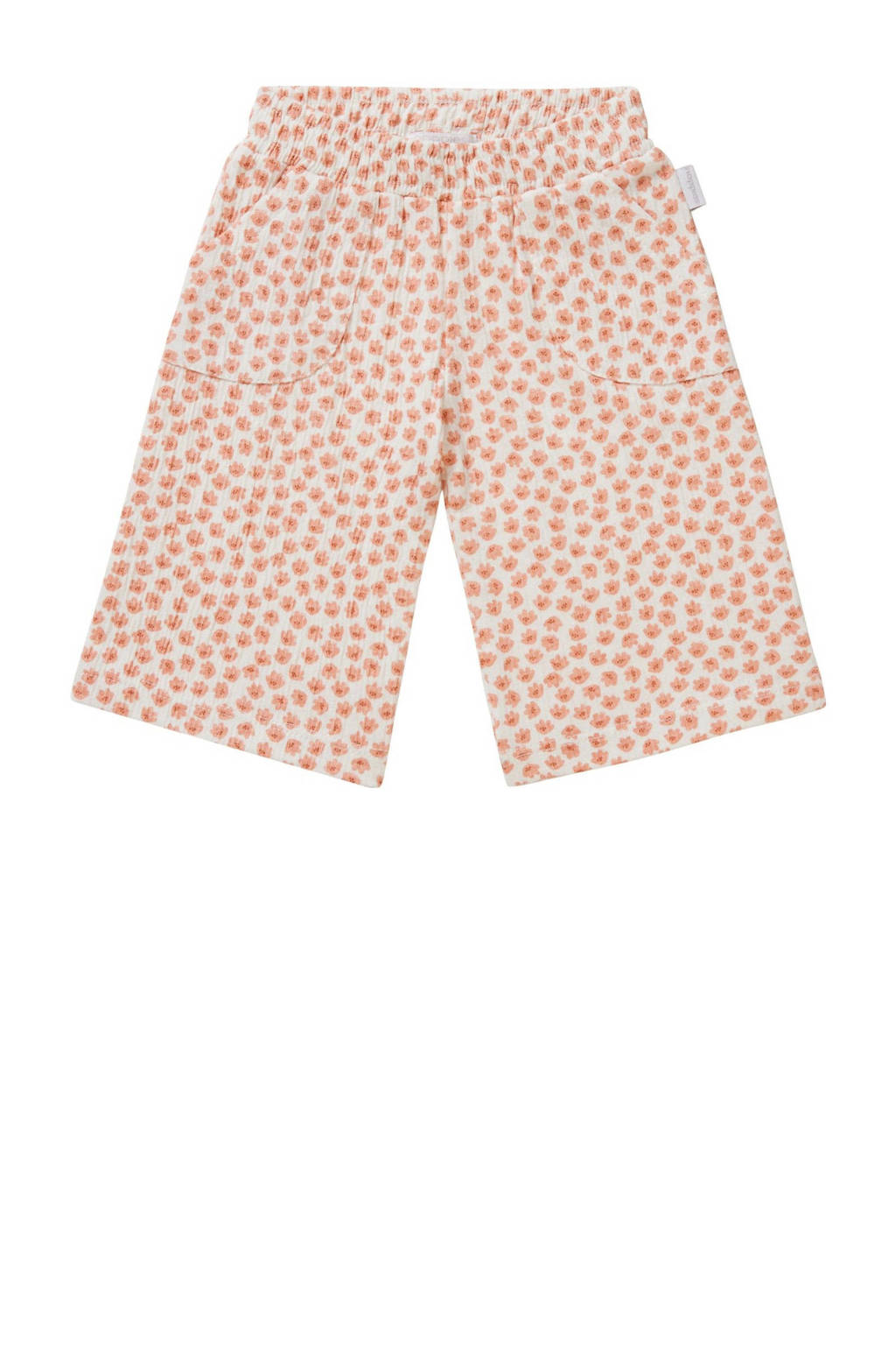 Noppies baby straight fit broek met all over print oranje/wit