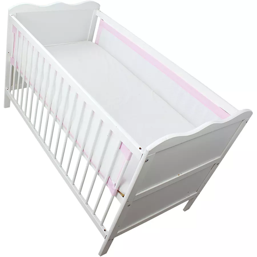TupTam Nestchen für Babybett Gitterstäbe 3D Mesh 2er Pack rosa