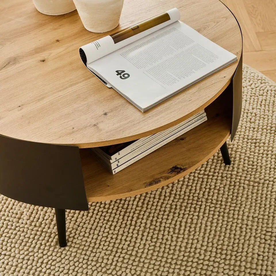 CALICOSY - Salontafel EKLO - Eik - 39x80x80 cm