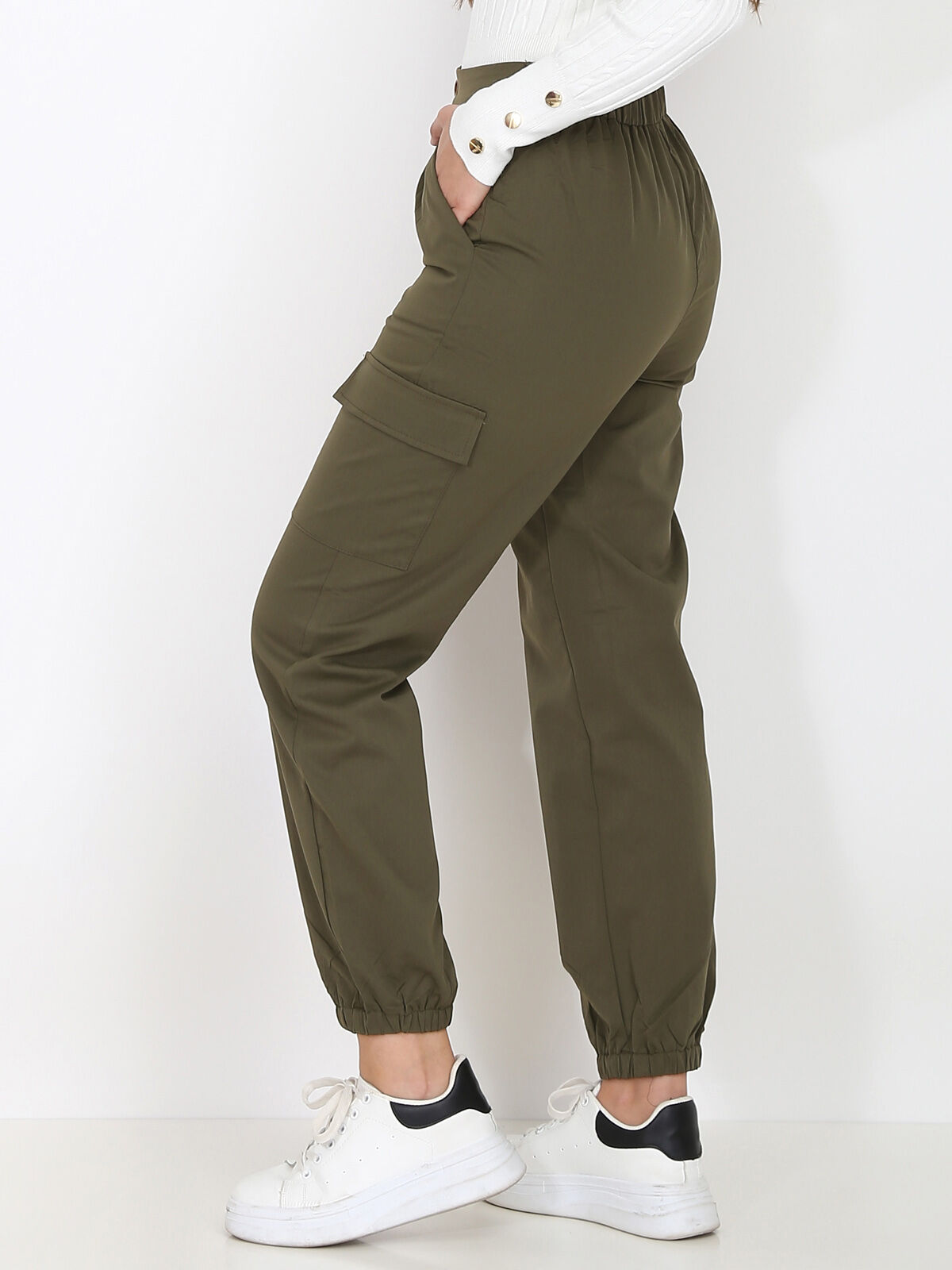 Pantalon cargo- Kaki