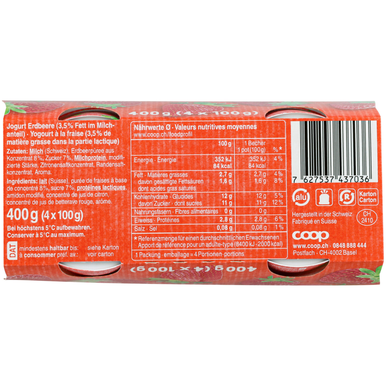Joghurt Erdbeere 4x100g