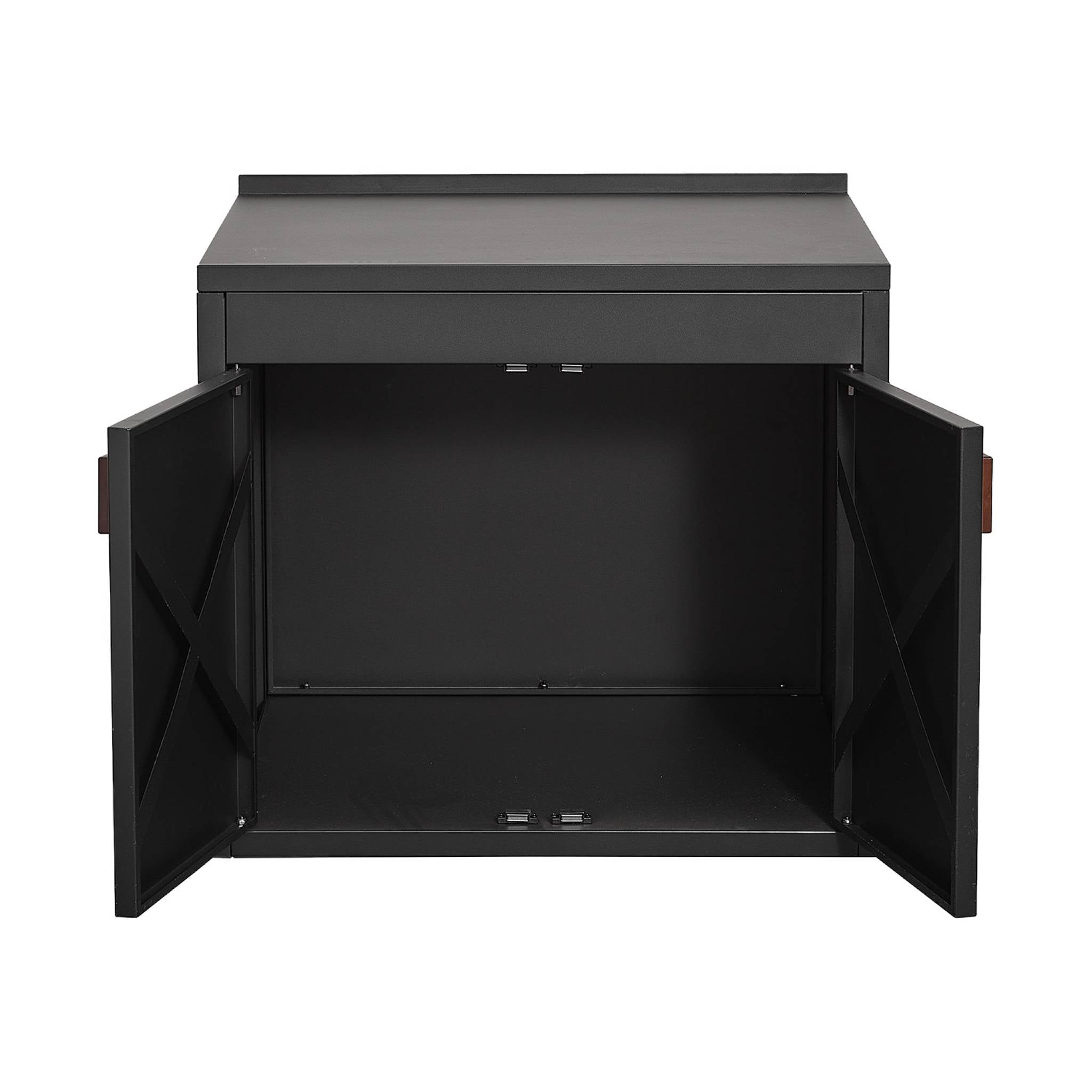 sweeek - Stalen buitenkeukenmodule met 2 deuren L75cm