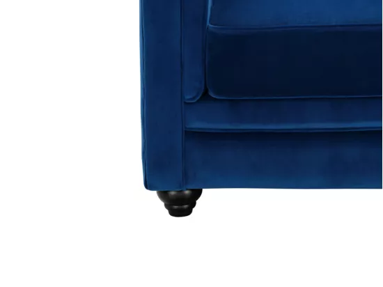 Canapé 3 places et 2 fauteuils CHESTERFIELD - Velours bleu roi