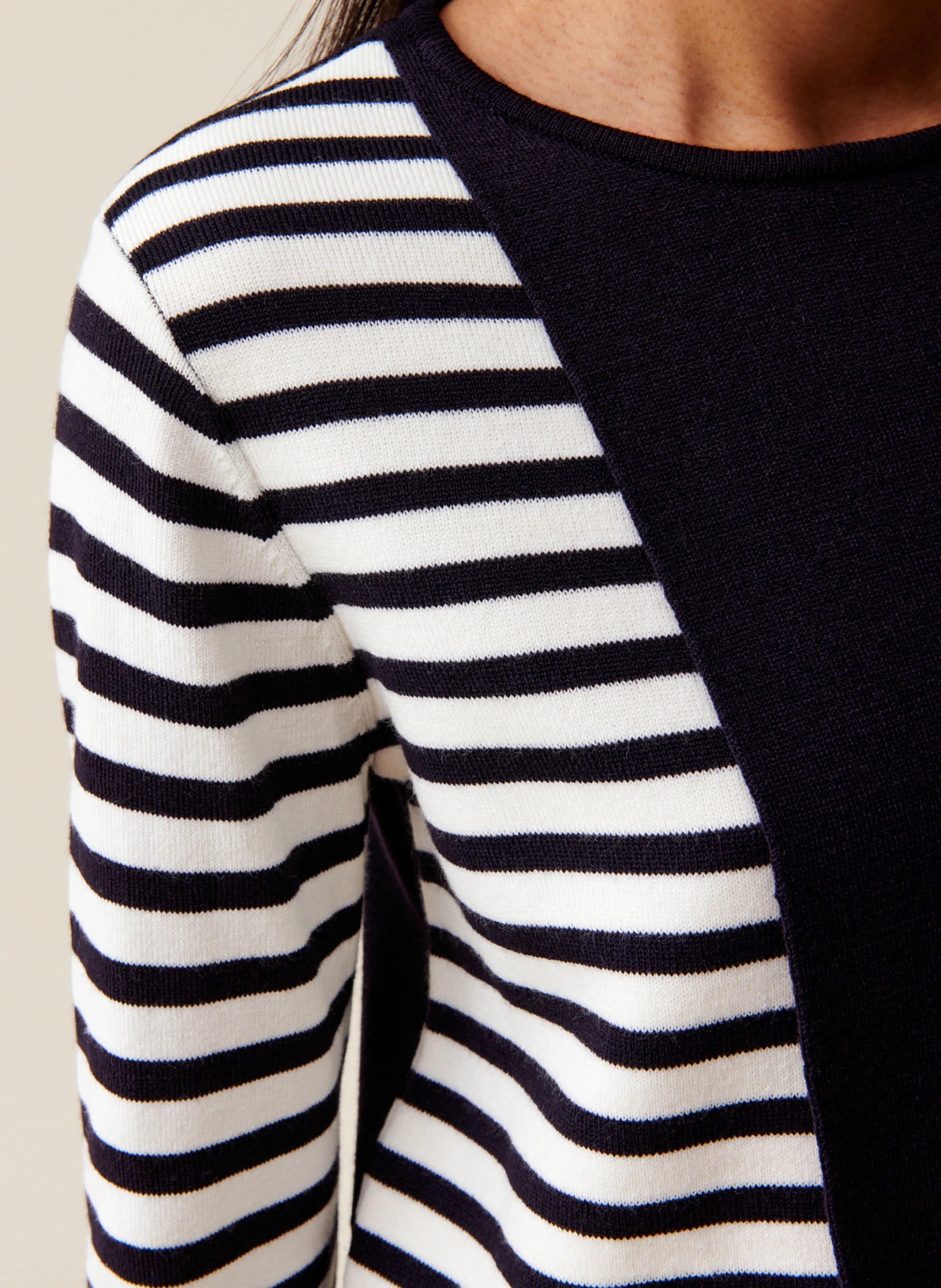 Pull court marinière à rabat | Multicolore