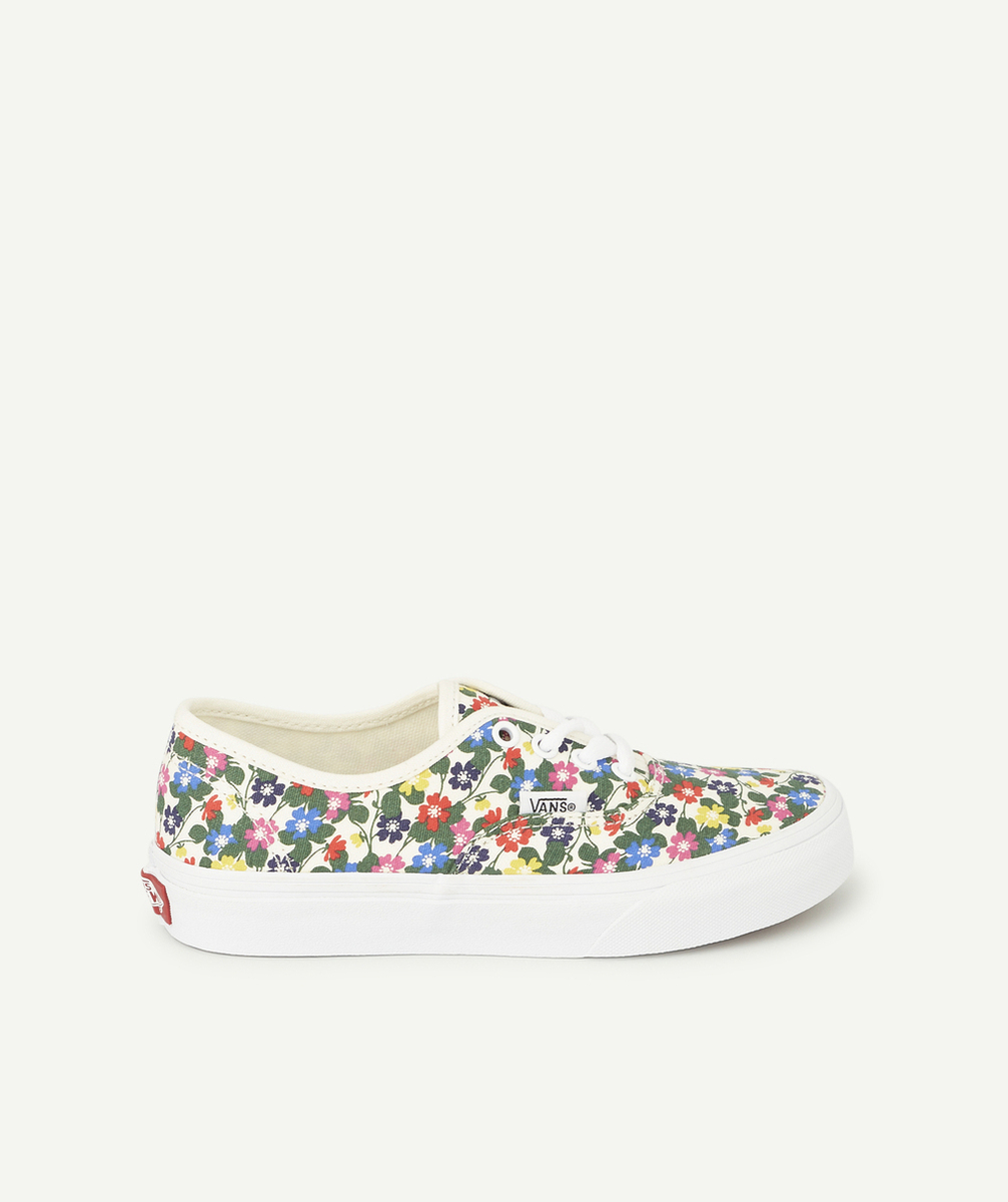 VANSBASKETS FILLE OLD SKOOL BLANCHES ET IMPRIMÉES FLORALES