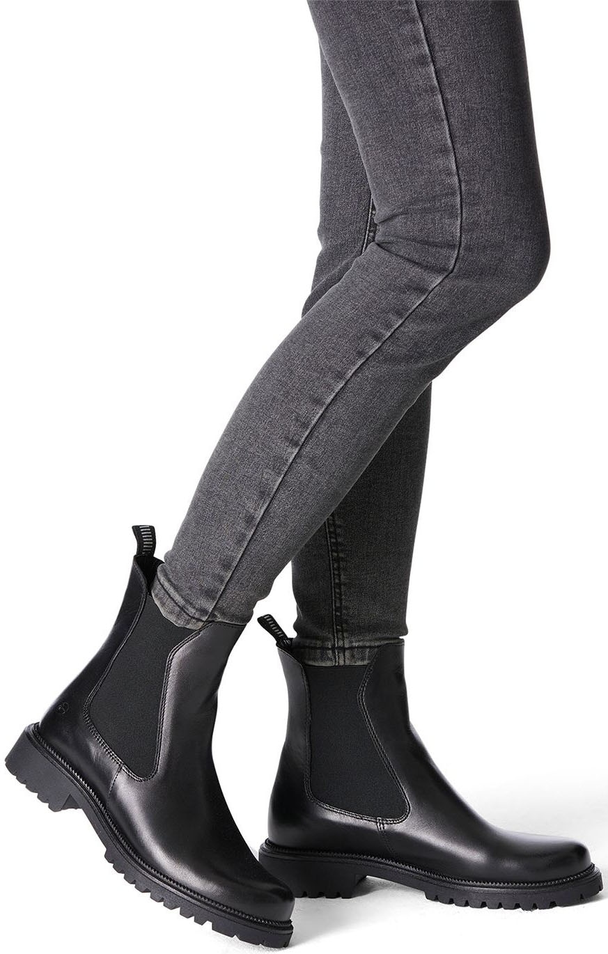 Tamaris Chelseaboots  , Blockabsatz, Schlupfboots mit beidseitigen Stretcheinsätzen