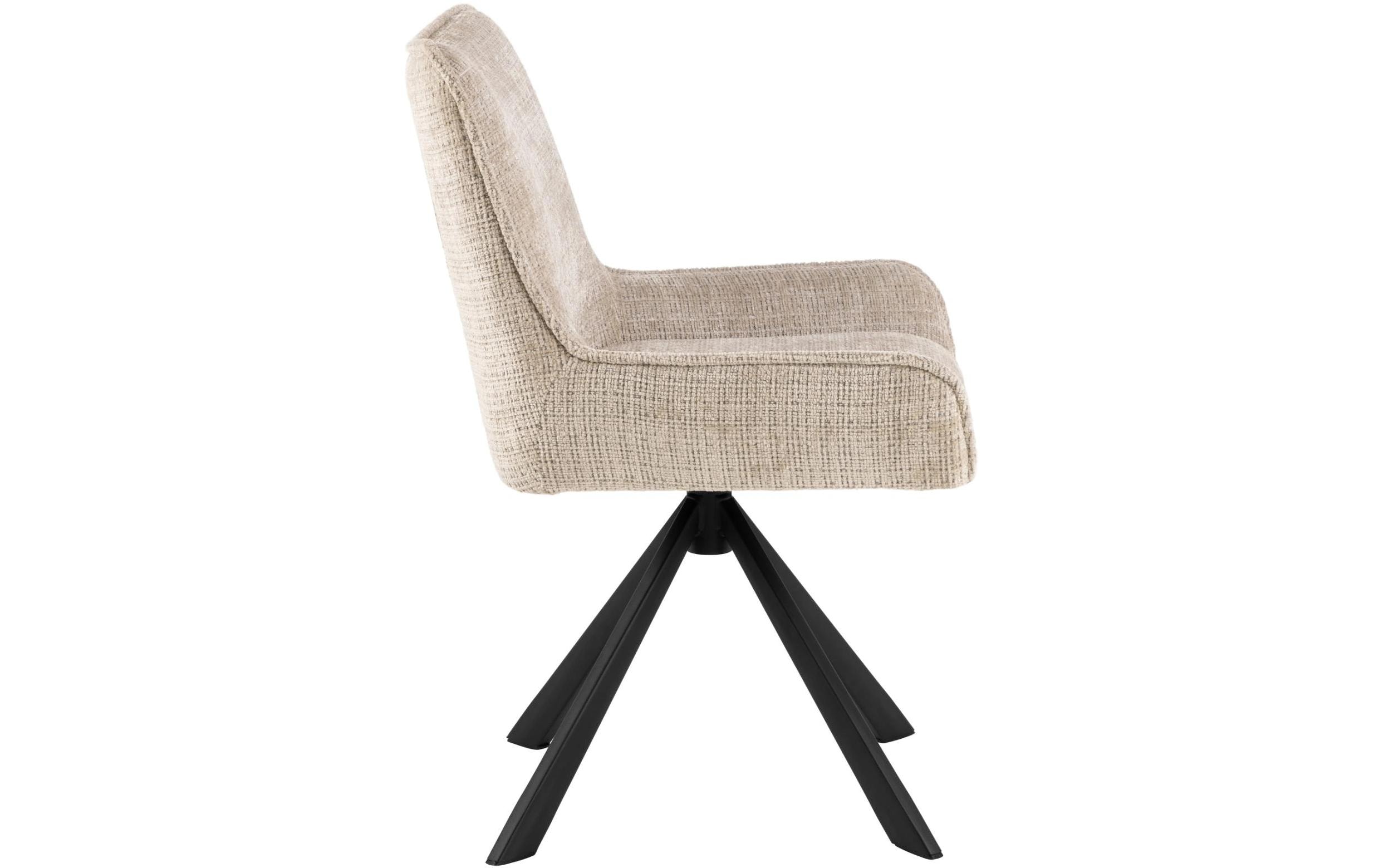 Stuhl Eddie 2 Stück, Beige<br>Esszimmerstuhl mit Chenille-Bezug
