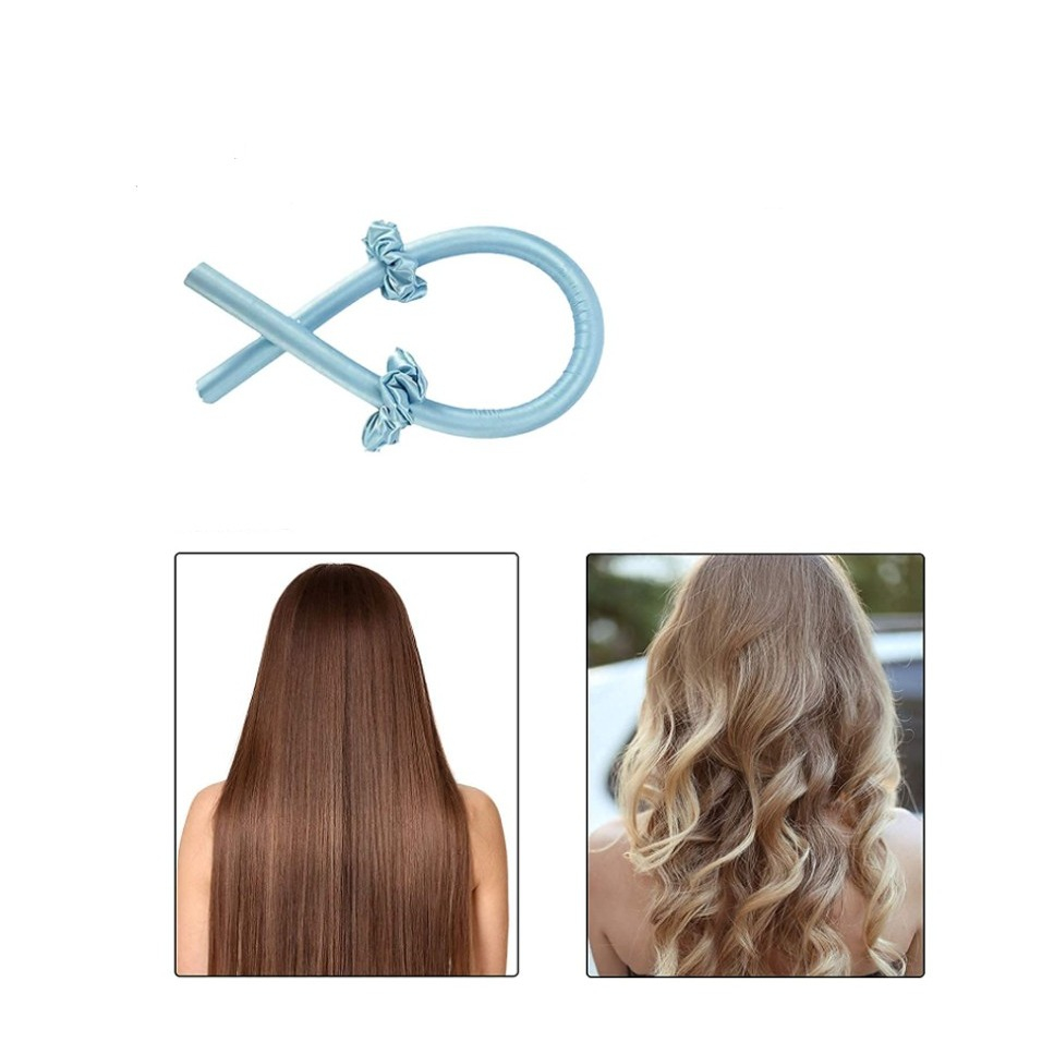 (4-tlg. Set) Locken Haarband Heatless Curler Sockenlocken Haar Styling ohne Hitze inkl. Haarspange   Haargummis - Beige