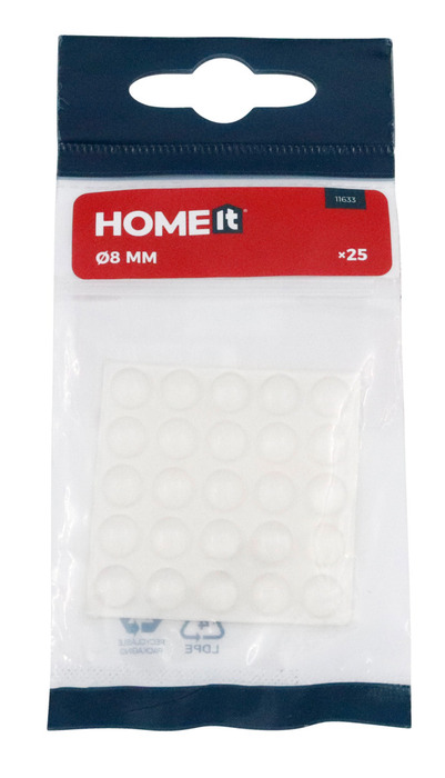 Anslagsdæmpere Ø8 mm transparent 25 stk.