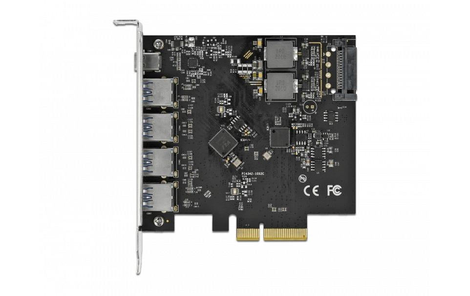 PCI-Express-Karte USB 3.1 Gen2 - 1x USB-C + 4x USB-APCIe-Schnittstellenkarte mit fünf USB-3.1-Anschlüssen (Typ-C und Typ-A)