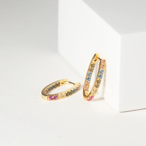 Sif Jakobs Jewellery Hoop Ellisse Piccolo Øreringe, Guld/Multi
