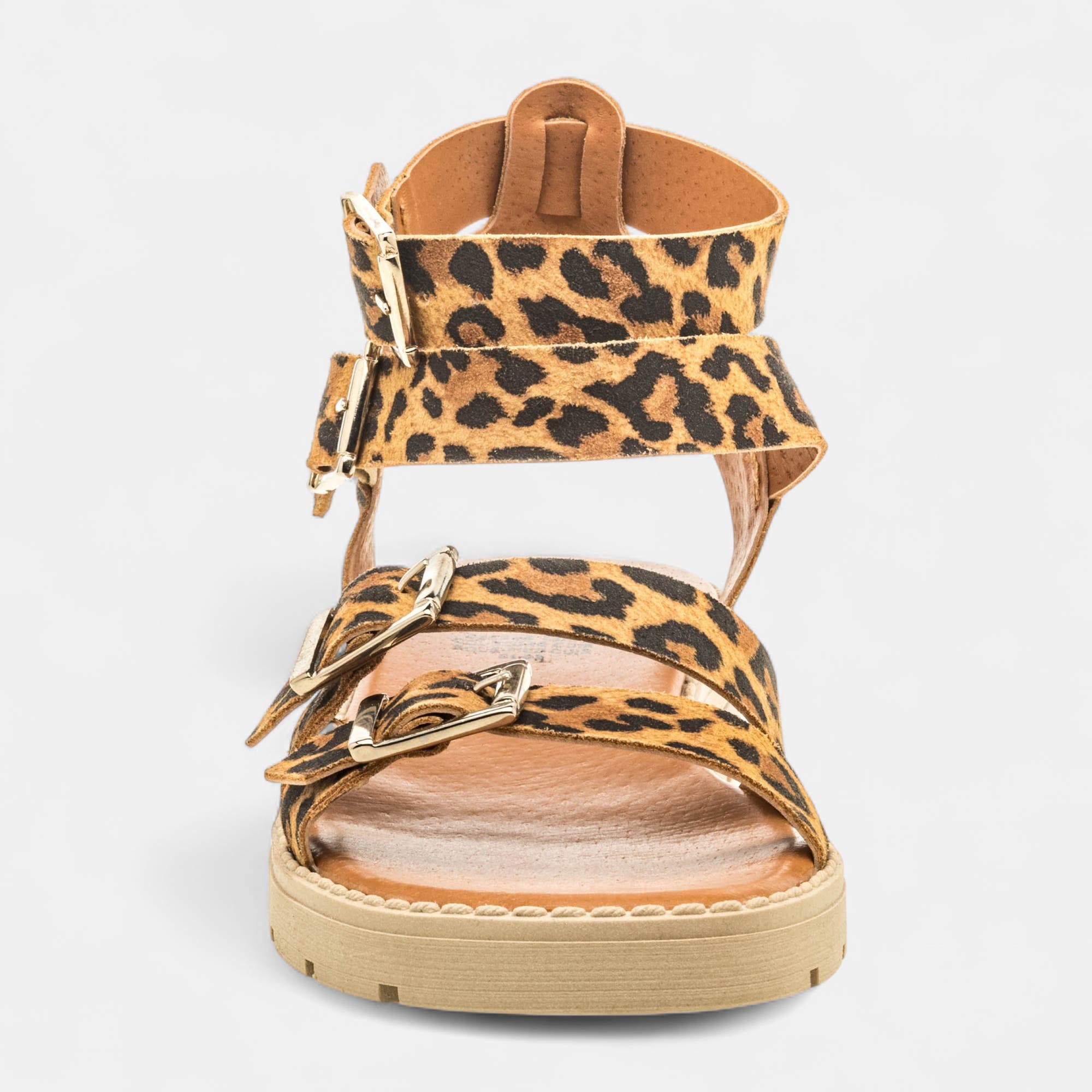 Sandales Femme en cuir camel