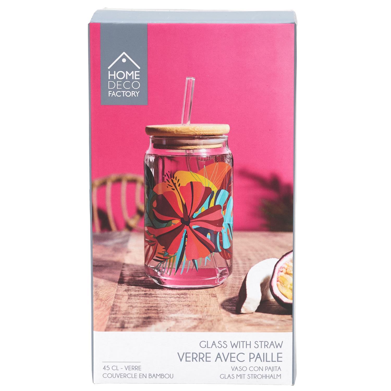 CANETTE ET PAILLE VERRE PARADIS EXOTIQUE 45CL