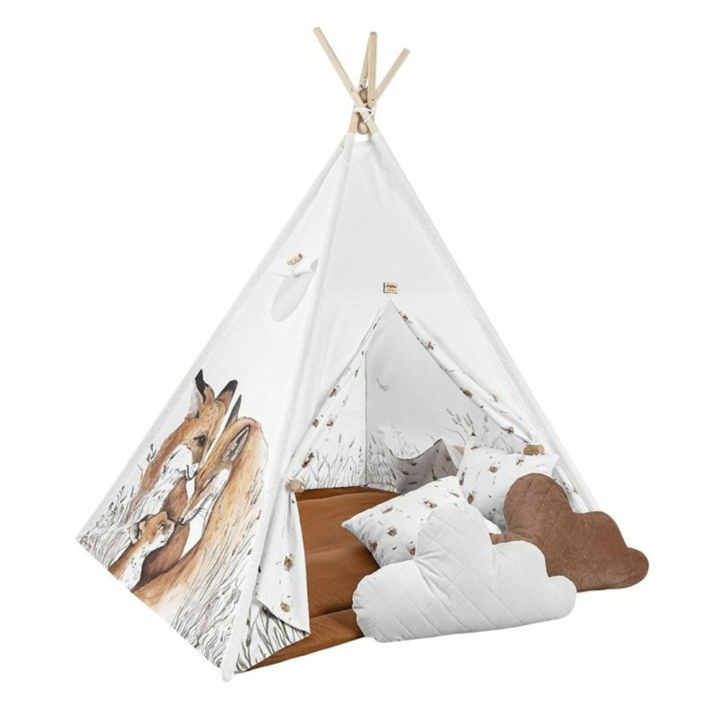Tipi enfant renard avec coussins