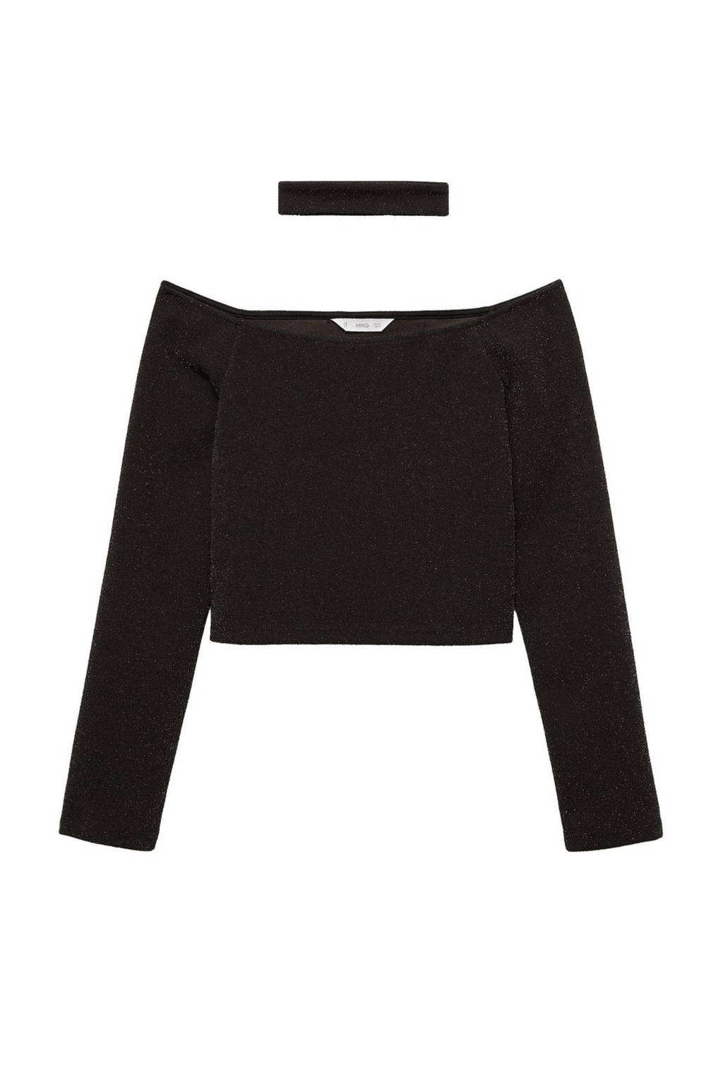 MANGO TEEN off shoulder top zwart