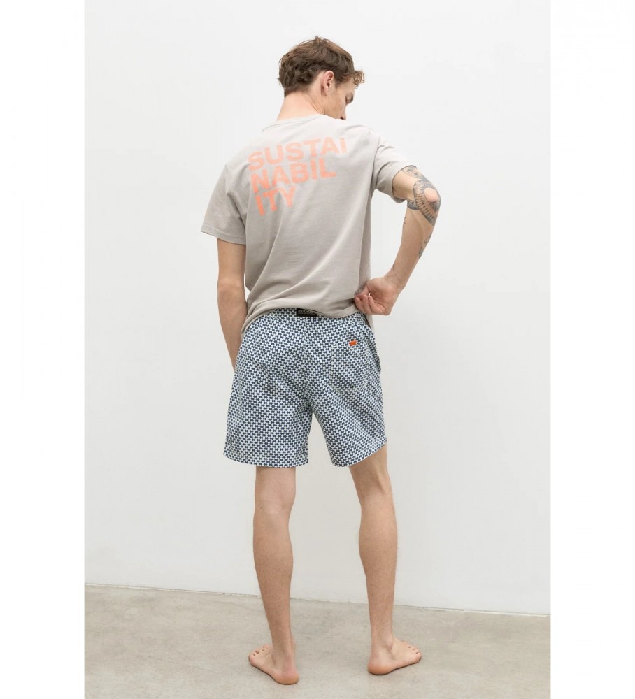 Maiô estampado ECOALF Fiyialf azul marinho