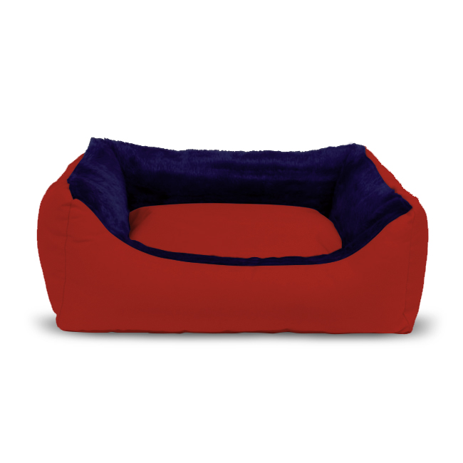 Cama retangular GAUTY para cães e gatos, tecido impermeável (azul e vermelha - 60 x 50 cm)