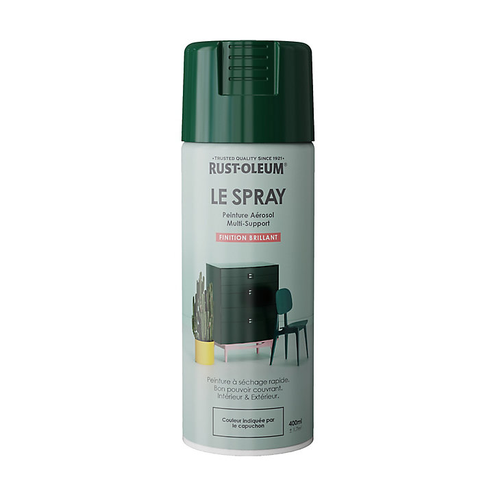 Peinture aérosol multisupport Rust-Oleum Le Spray vert mousse brillant 400ml
