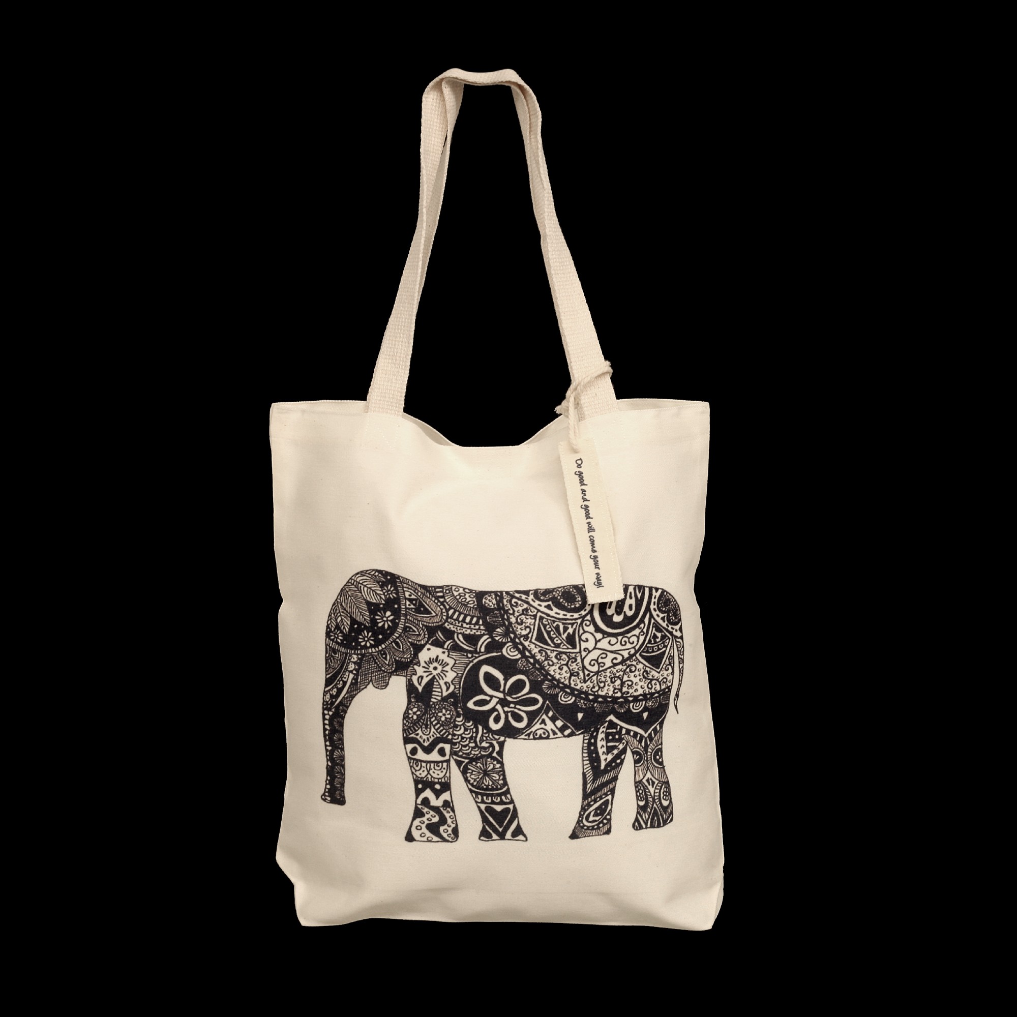 Stoffbeutel 'Elefant', schwarz, L 40 cm, B 9 cm, H 40 cm günstig bestellen