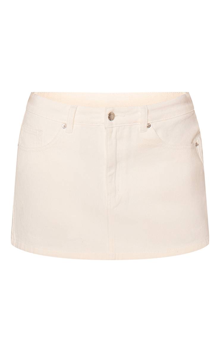 Blanc Jupe Courte En Denim Taille Mi-haute