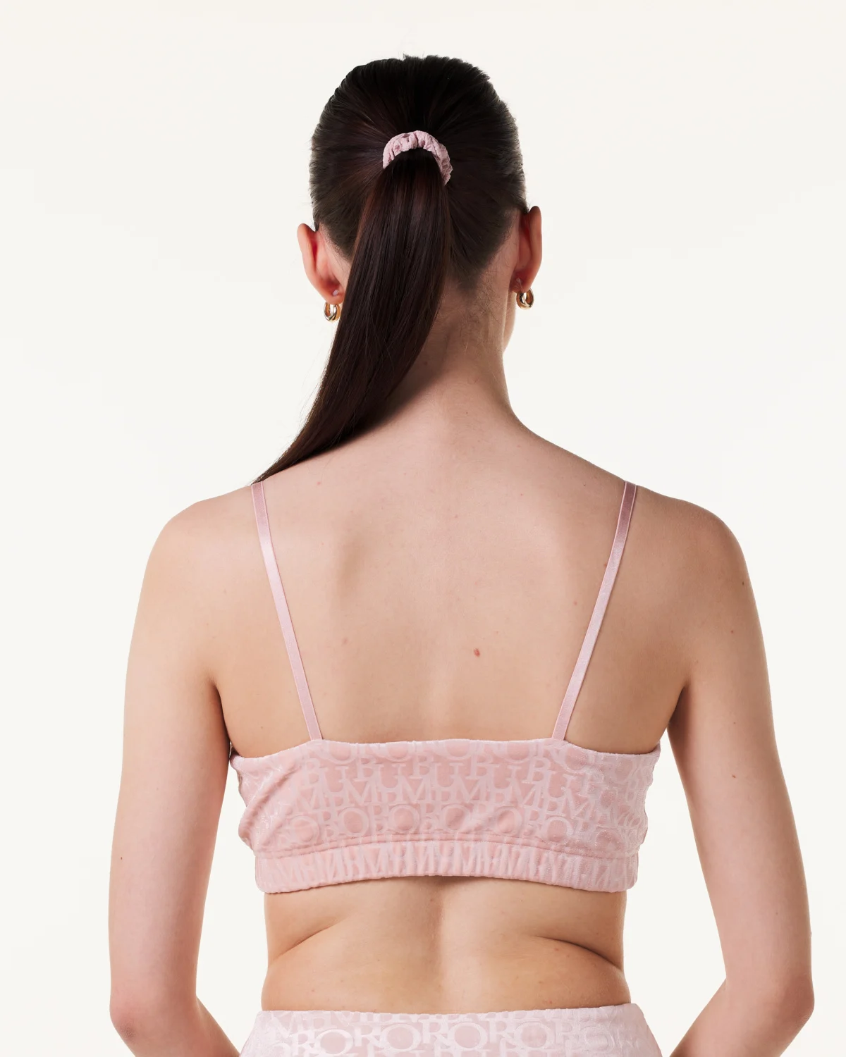 Bumpro Logomania Velour Bralette Pink Evening