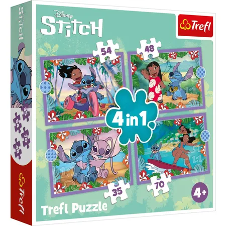 Trefl 4 in 1 Puzzle 35, 48, 54, 70 Teile –Lilo & Stich