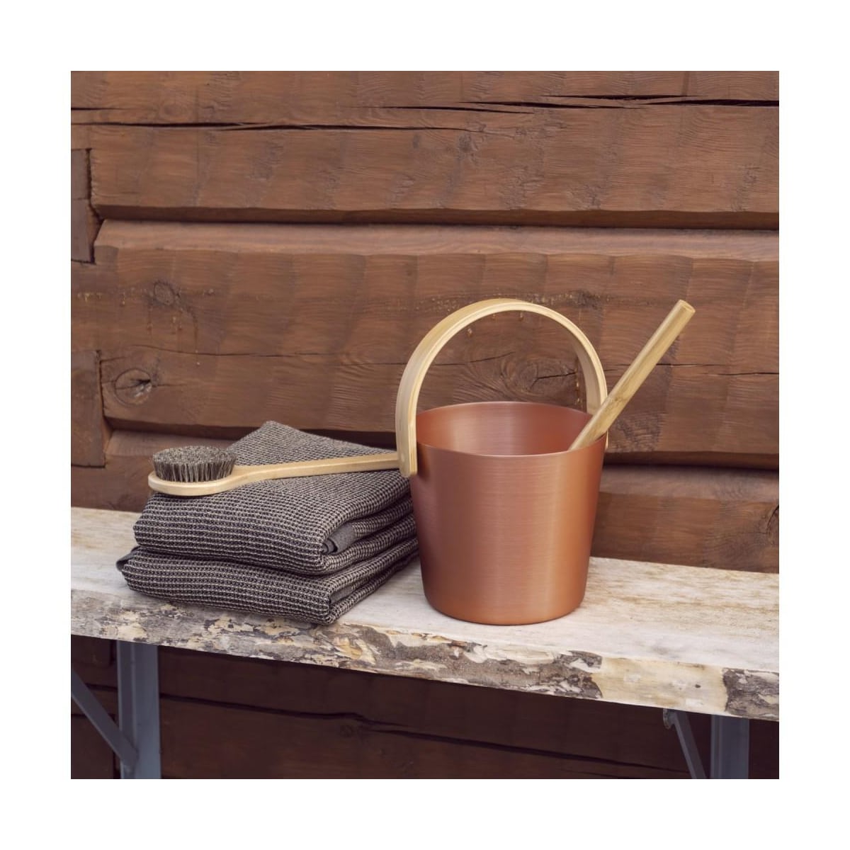Badstuebøtte RENTO KOBBER 5L, H35cm