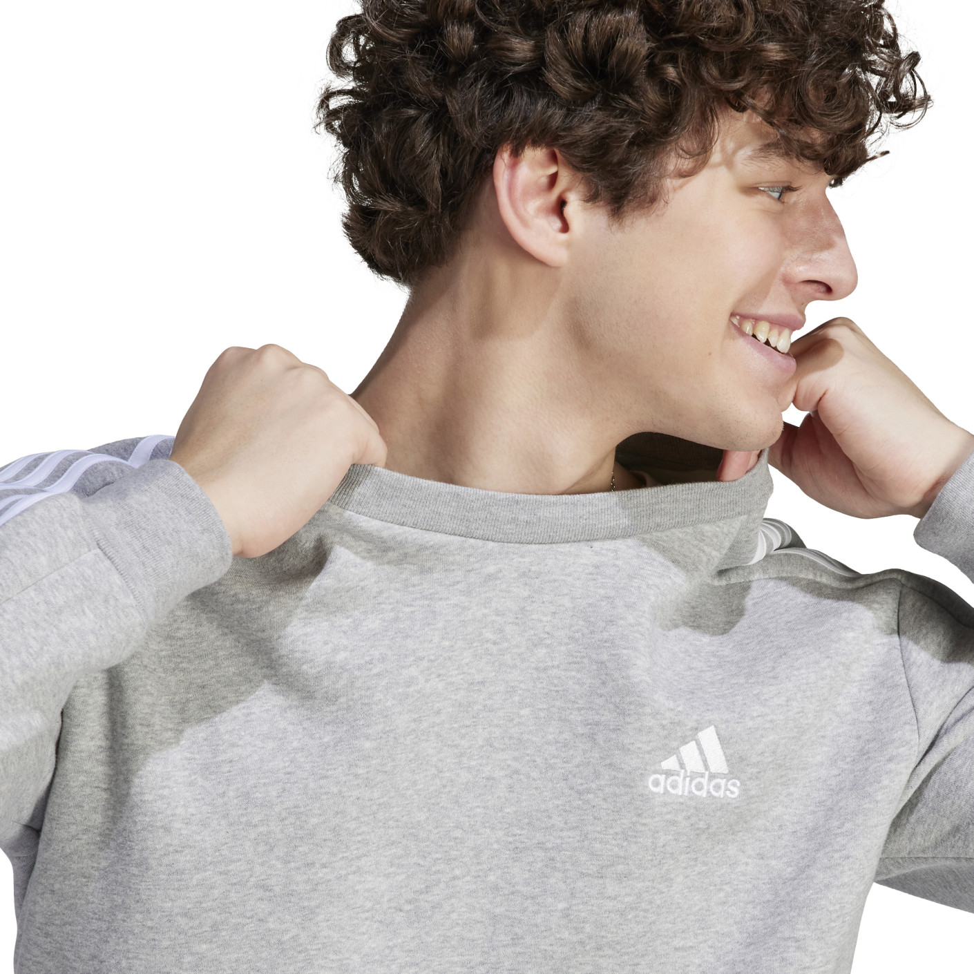 Adidas Essentials Crew Sweater Grijs Wit