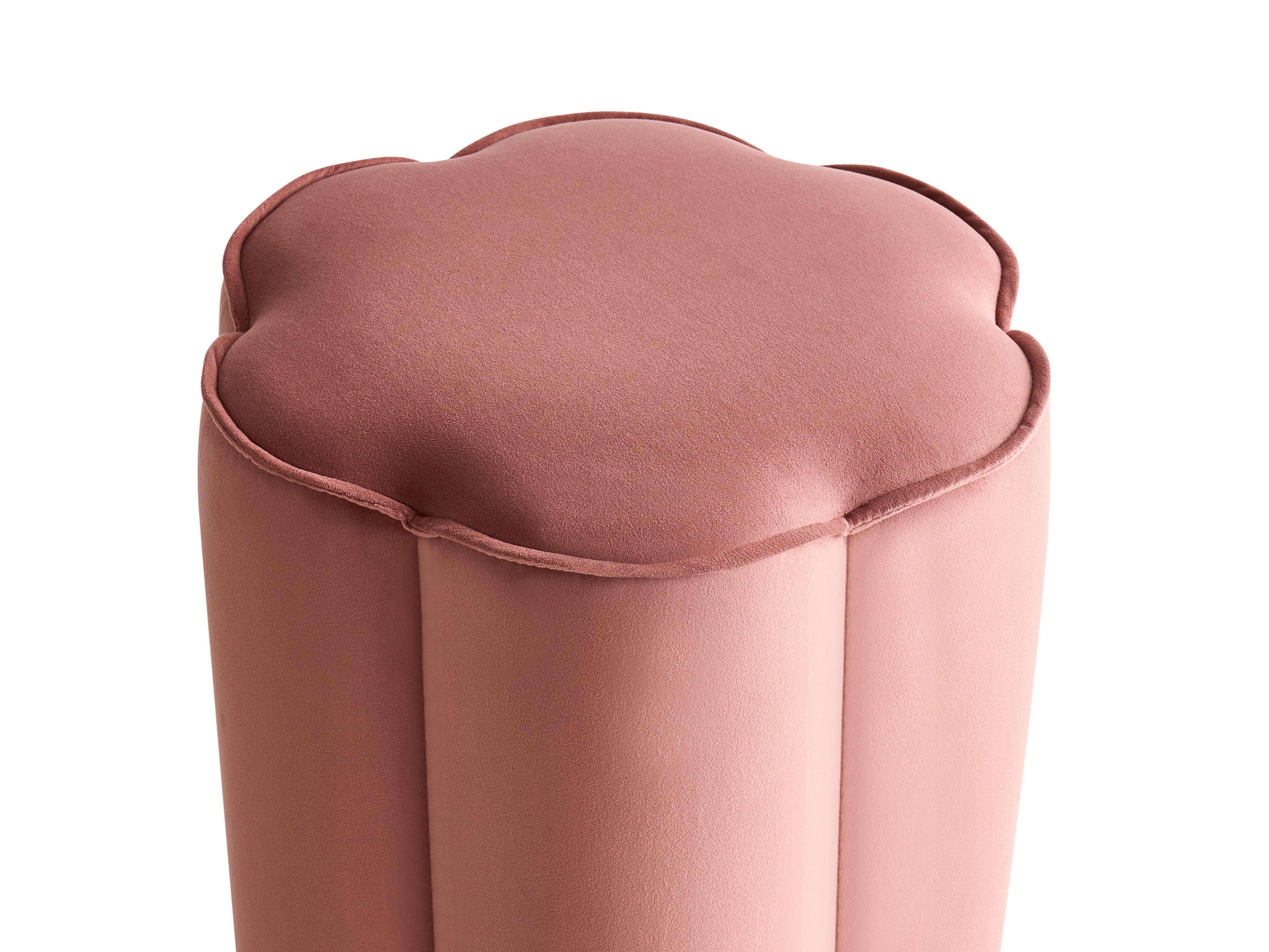 Poef TAPPEN Fluweel Roze