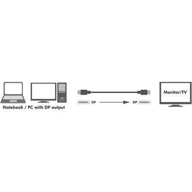 Câble de raccordement DisplayPort 1.4, 3,0 m, noir