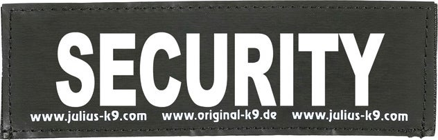 Julius K9 tekstlabel Security zwart 16 x 5 cm 2 stuks