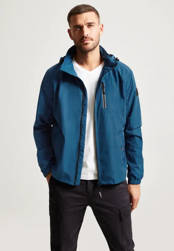 Windbreaker in Unifarbe - pacific blue