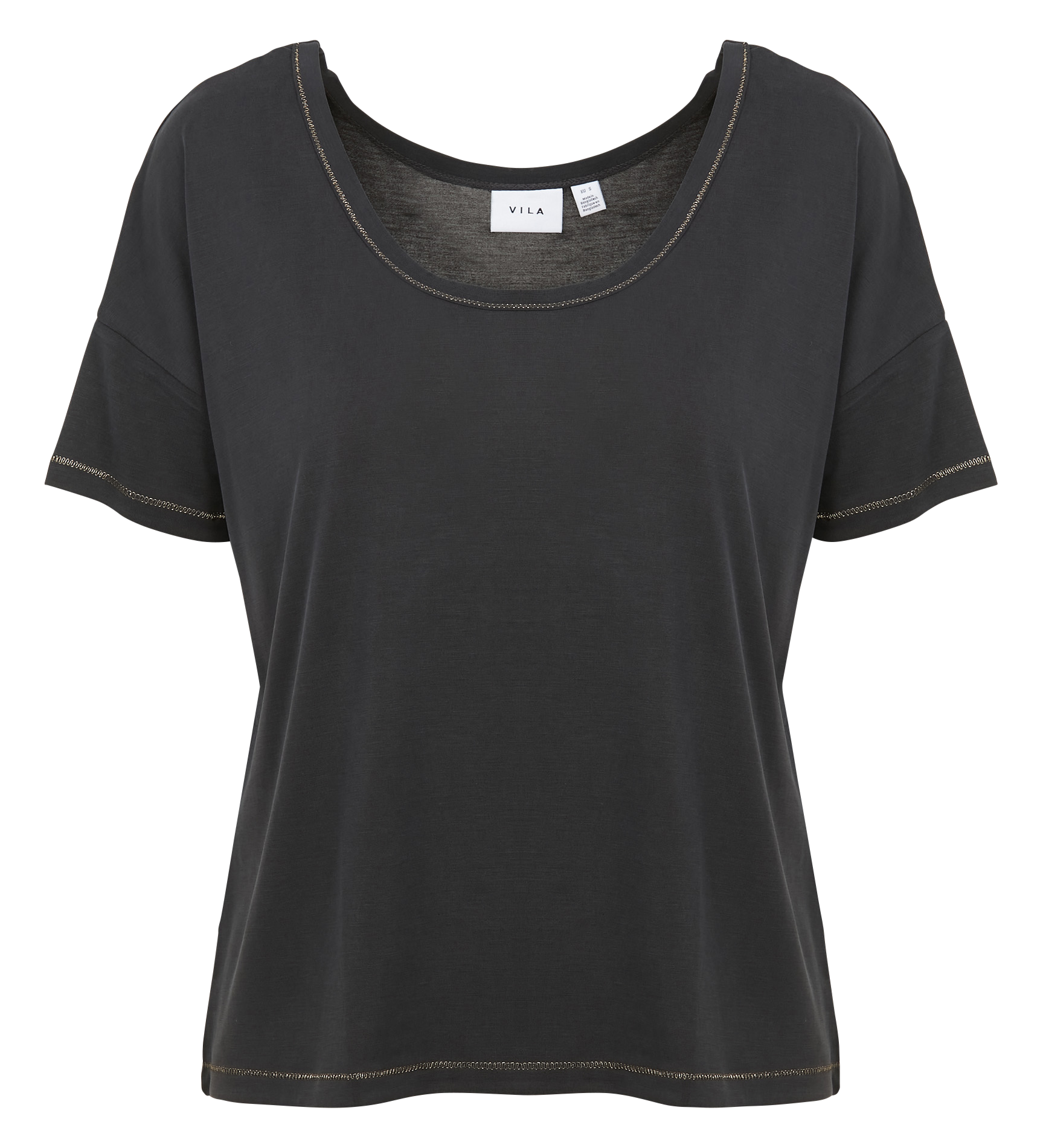Tee-shirt col rond| Noir
