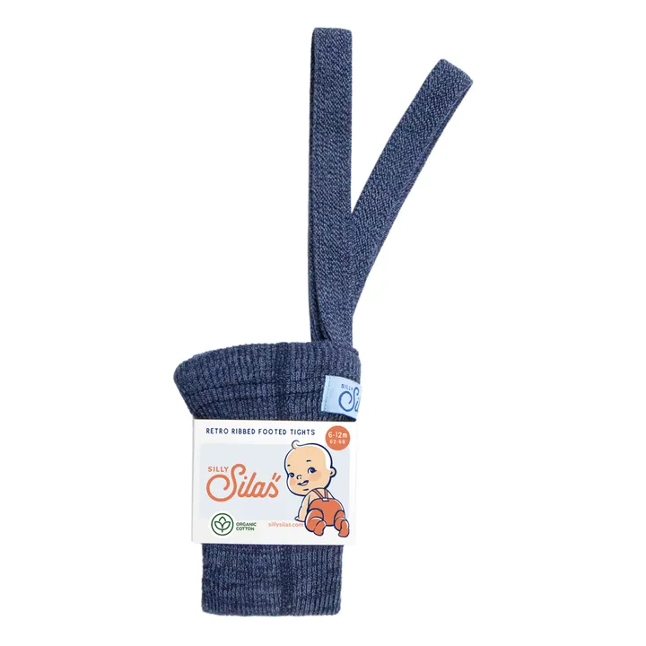 Silly Silas Collants à Bretelles Coton Bio | Bleu jean