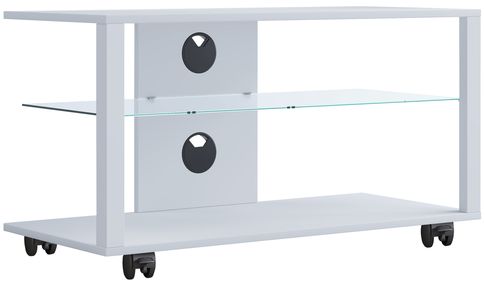 TV-Lowboard FOLAS L - weiß - mit Rollen - 90 cm breit