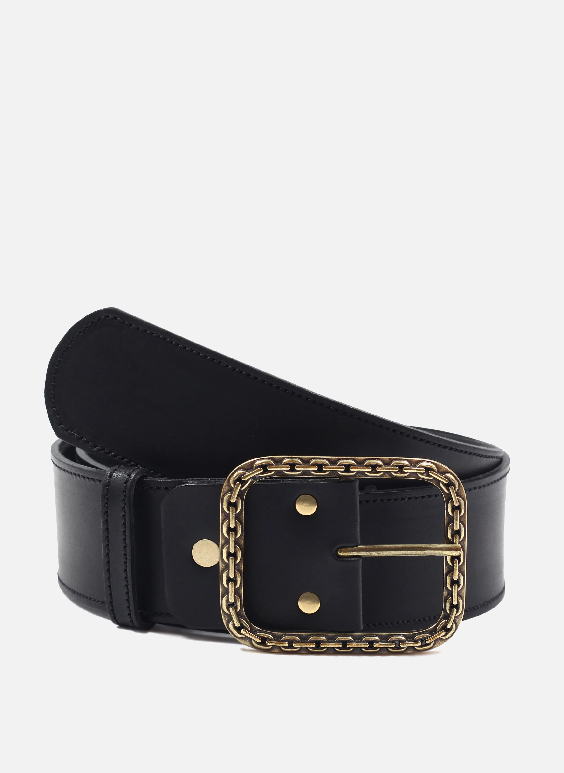 Ceinture bijou cuir lisse | Noir