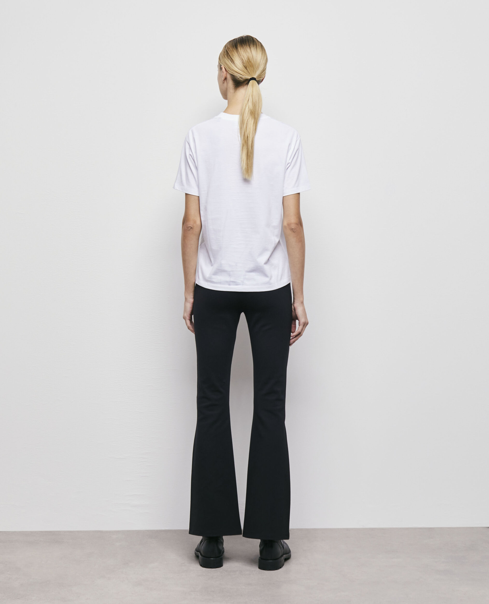 T-shirt blanc coton à logo imprimé