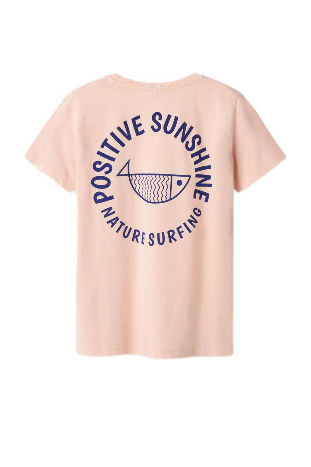 NAME IT T-shirt NKMFEMTEN met backprint zalmroze/blauw