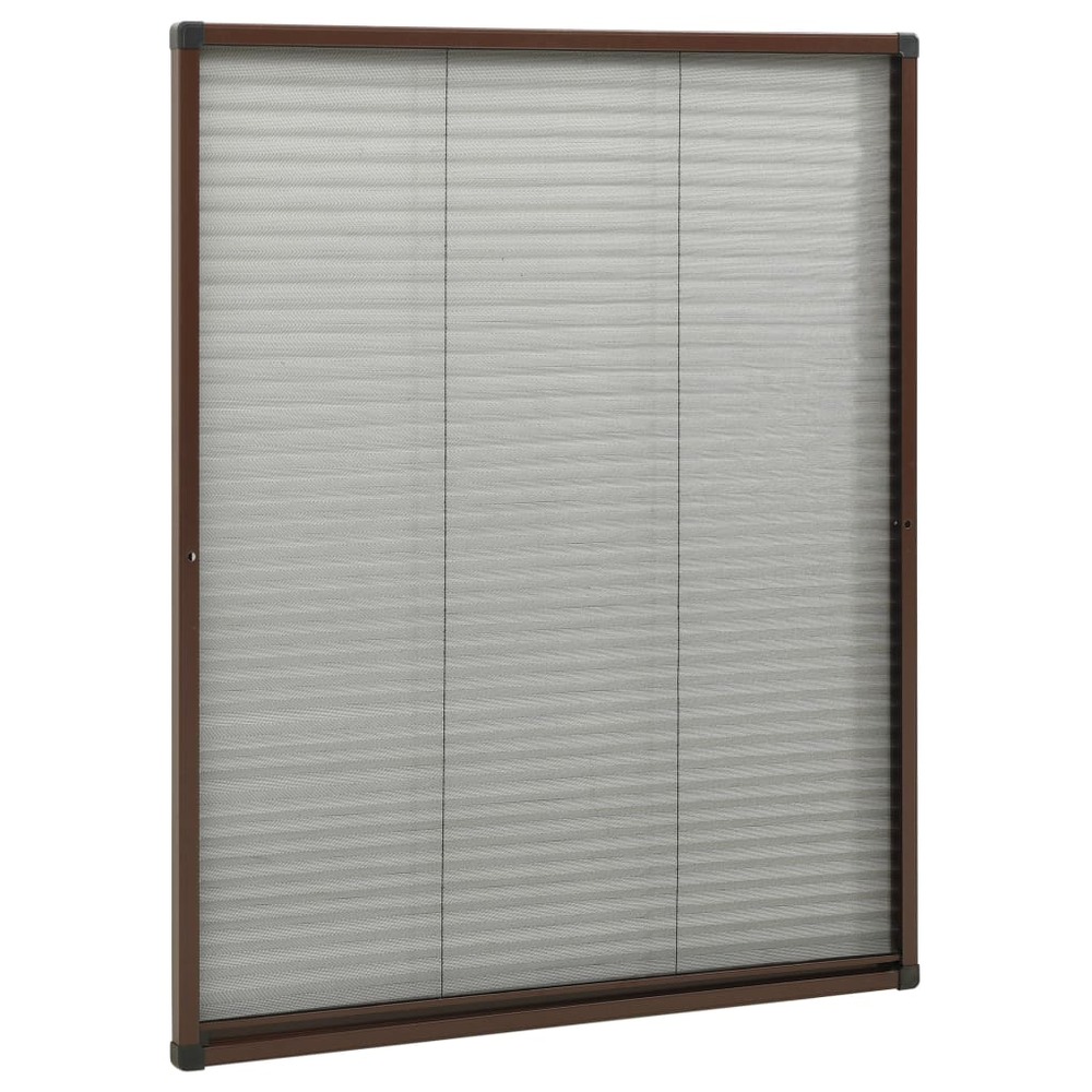 Moustiquaire plissée pour fenêtre aluminium marron 60x80 cm