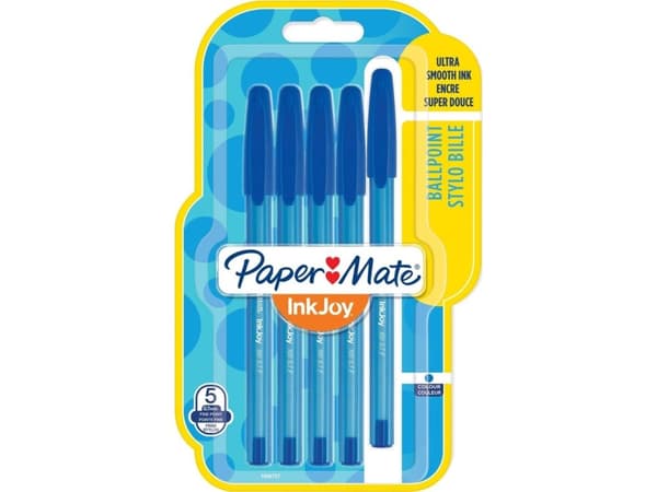 Papermate InkJoy 100 ST, Klips, Tynn spiss, Blå, 5 stykker, Fint