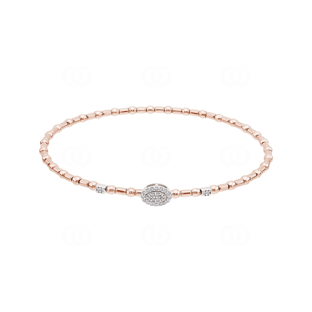 Armreif 750/18 K Rosé-/ Weissgold mit Diamanten 0.12 ct H/si