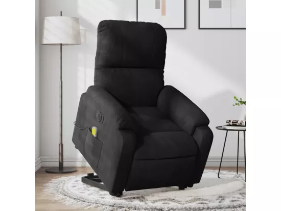 Fauteuil inclinable massant électrique noir tissu microfibre