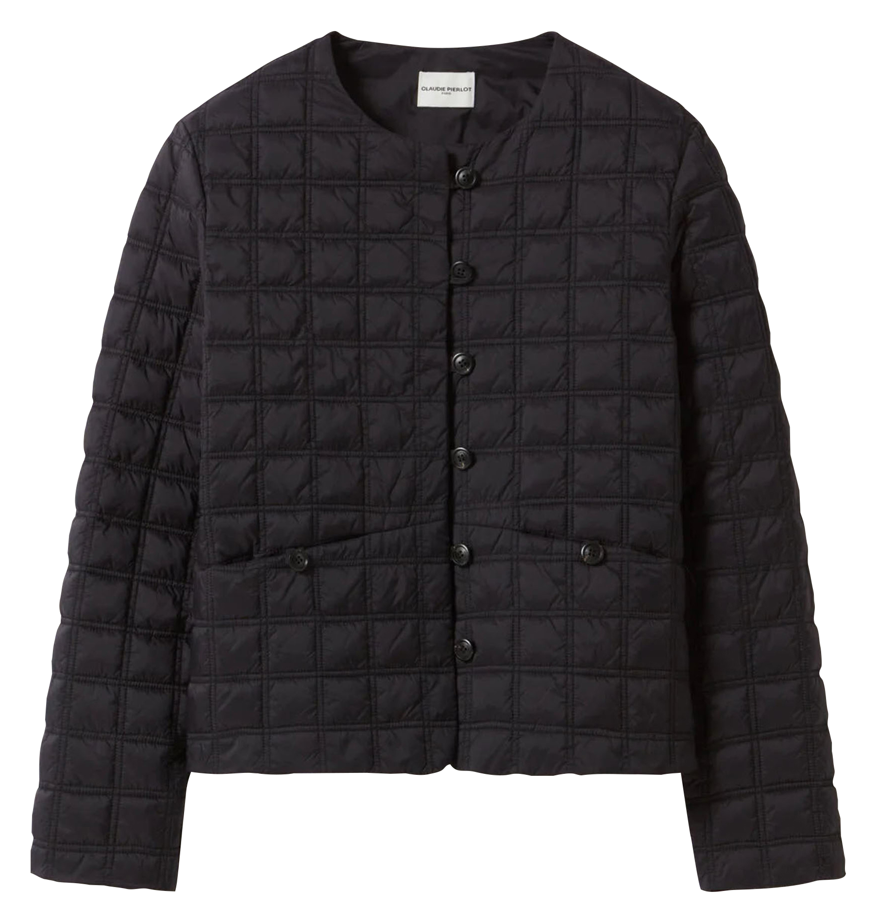 Doudoune légère boutonnée| Noir