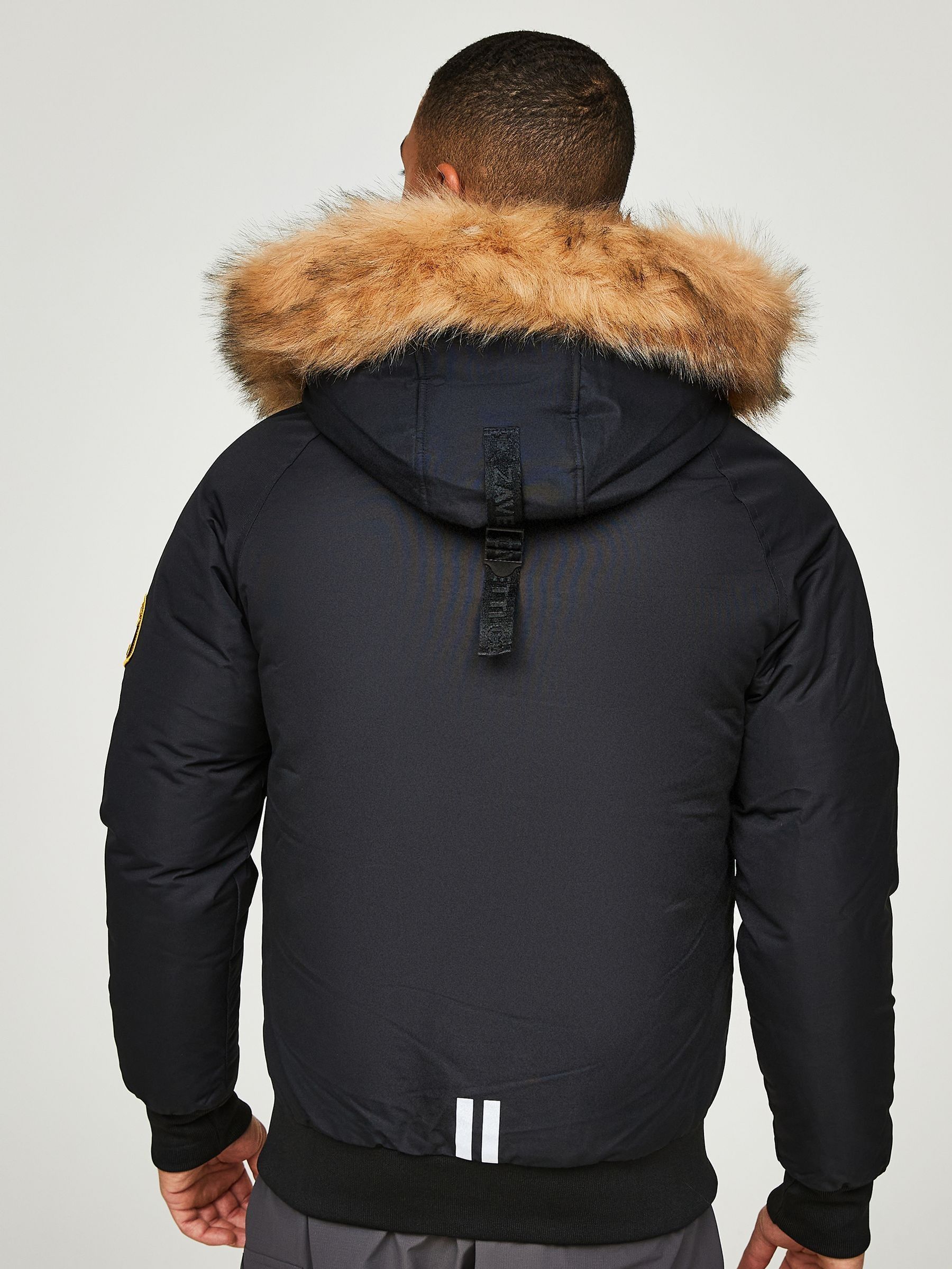 Jet black - Zavetti Canada Abelli voor heren 2.0 Bomberjack met capuchon