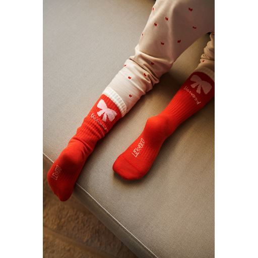 Liewood Annette 2-pak Strømper, Holiday Bow Apple Red/Sandy, 25-28
