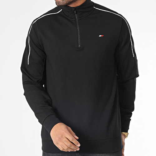 Sweat Col Zippé Piping 8949 Noir
