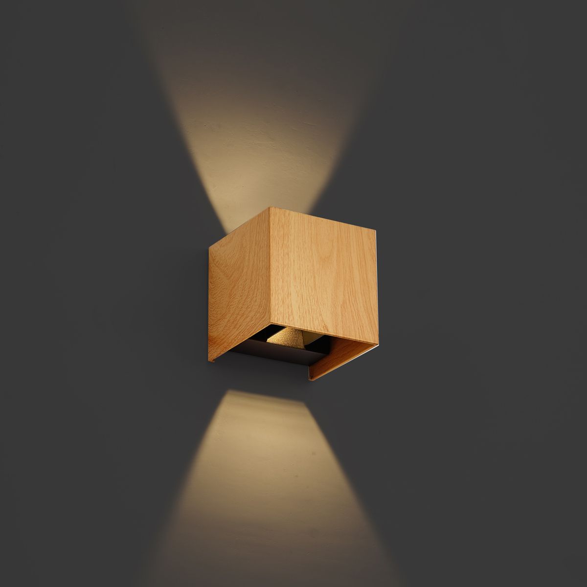 Scandinavische buiten wandlamp hout print incl. LED IP54 - Edwin