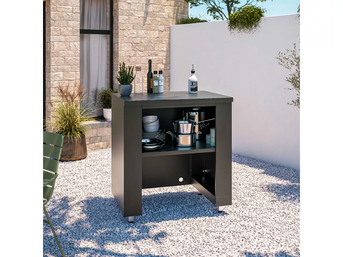 Cuisine d'extérieur 6 meubles avec module cuisson